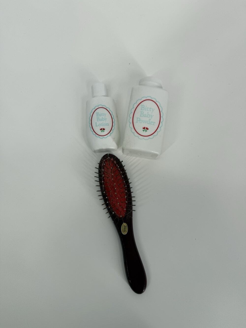 Vintage American Girl Doll Hair Brush w/ Wire Head And Powder Lotion Bitty Baby